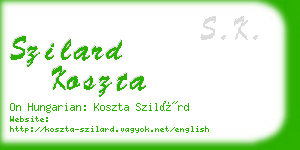 szilard koszta business card